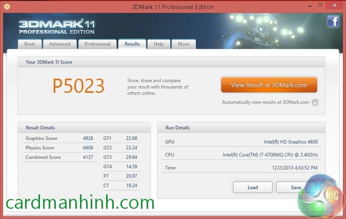 3DMark 11 GTX 770M đạt 5023 điểm