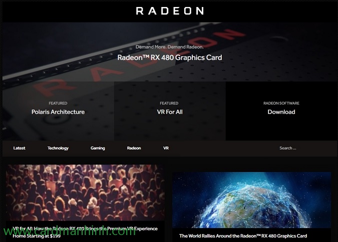AMD giới thiệu website radeon.com