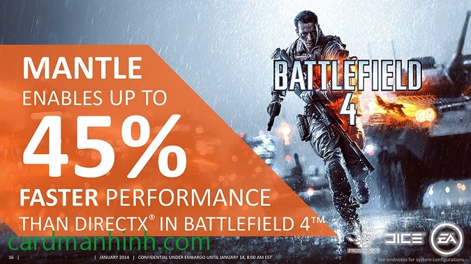 Hiệu năng Battlefield 4 dùng Mantle nhanh hơn 45% khi dùng DirectX
