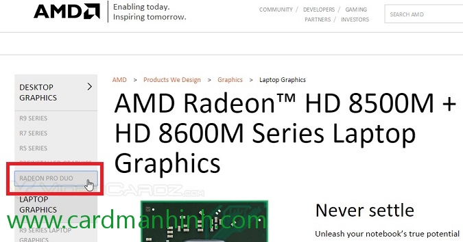 Card màn hình AMD Radeon R9 Fury X2 có thể gọi là Radeon Pro Duo