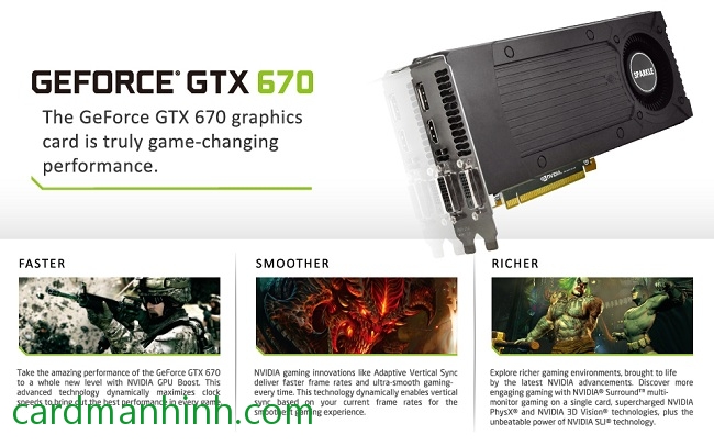 Card màn hình Sparkle GeForce GTX 670 2G D5