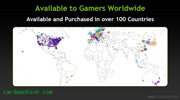 Card màn hình NVIDIA GeForce GTX 680 đã có mặt hơn 100 quốc gia