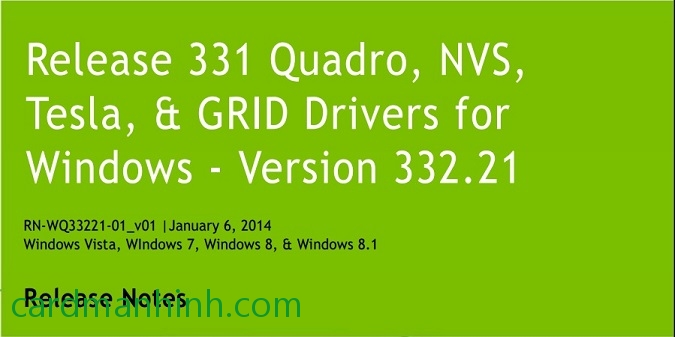 Driver card màn hình NVIDIA Quadro 332.21 WHQL