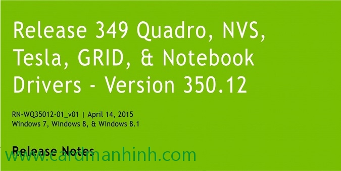Driver card màn hình NVIDIA Quadro 350.12 QNF