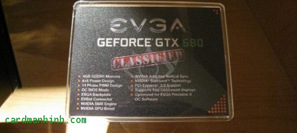 Thông số card màn hình EVGA GeForce GTX 680 Classified