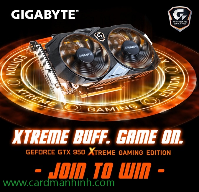 GIGABYTE khuyến mãi card màn hình GIGABYTE GeForce GTX 950 Xtreme Gaming