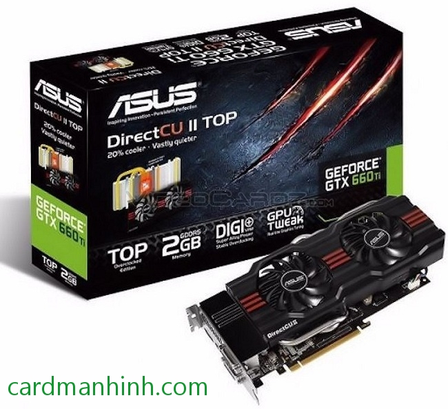Card màn hình ASUS NVIDIA GeForce GTX 660 Ti DirectCU II TOP