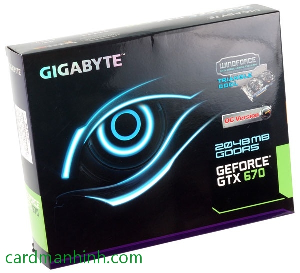 Hộp Gigabyte GeForce GTX 670 WindForce 2X vẫn giống bản WindForce 3X
