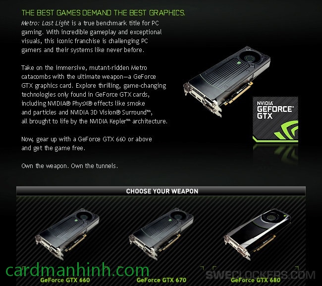 Khuyến mãi card màn hình NVIDIA tháng 4/2013