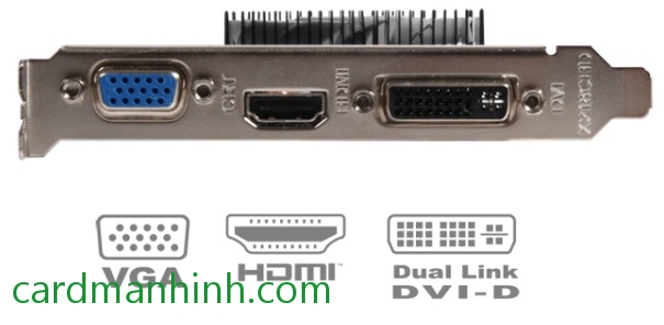 Ngõ xuất hình: 1 cổng DVI, 1 cổng HDMI và 1 cổng VGA