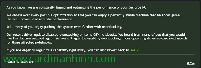 NVIDIA cho phép ép xung lại dòng card màn hình GeForce GTX 900M