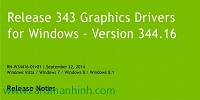 Driver card màn hình NVIDIA GeForce 344.16 Beta
