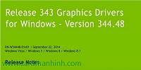Driver card màn hình NVIDIA GeForce 344.48 WHQL