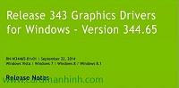 Driver card màn hình NVIDIA GeForce 344.65 WHQL