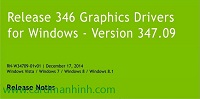 Driver card màn hình NVIDIA GeForce 347.09 WHQL