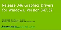 Driver card màn hình NVIDIA GeForce 347.52 WHQL