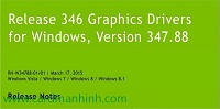 Driver card màn hình NVIDIA GeForce 347.88 WHQL