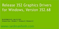 Driver card màn hình NVIDIA GeForce 352.86 WHQL