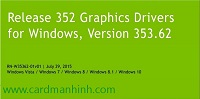 Driver card màn hình NVIDIA GeForce 353.62 WHQL