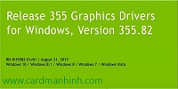 Driver card màn hình NVIDIA GeForce 355.82 WHQL