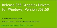 Driver card màn hình NVIDIA GeForce 358.50 WHQL