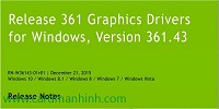Driver card màn hình NVIDIA GeForce 361.43 WHQL