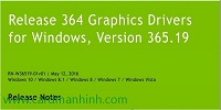 Driver card màn hình NVIDIA GeForce 365.19 WHQL