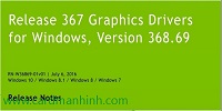 Driver card màn hình NVIDIA GeForce 368.69 WHQL
