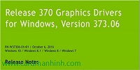 Driver card màn hình NVIDIA GeForce 373.06 WHQL
