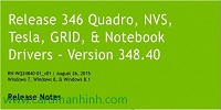 Driver card màn hình NVIDIA Quadro 348.40 WHQL