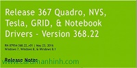 Driver card màn hình NVIDIA Quadro 368.22 Beta