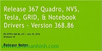 Driver card màn hình NVIDIA Quadro 368.86 WHQL